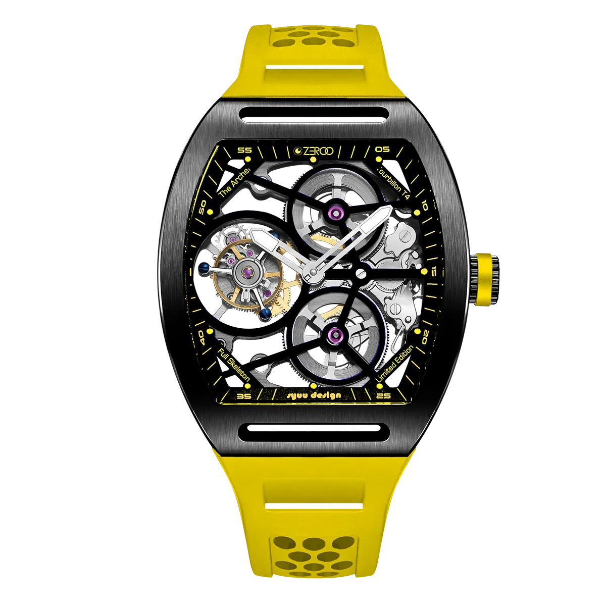 ZEROO T4 THE ARCHER FULL SKELETON TOURBILLONMANUAL TOURBILLON WATCH FOR GENTS - ZT004BYW