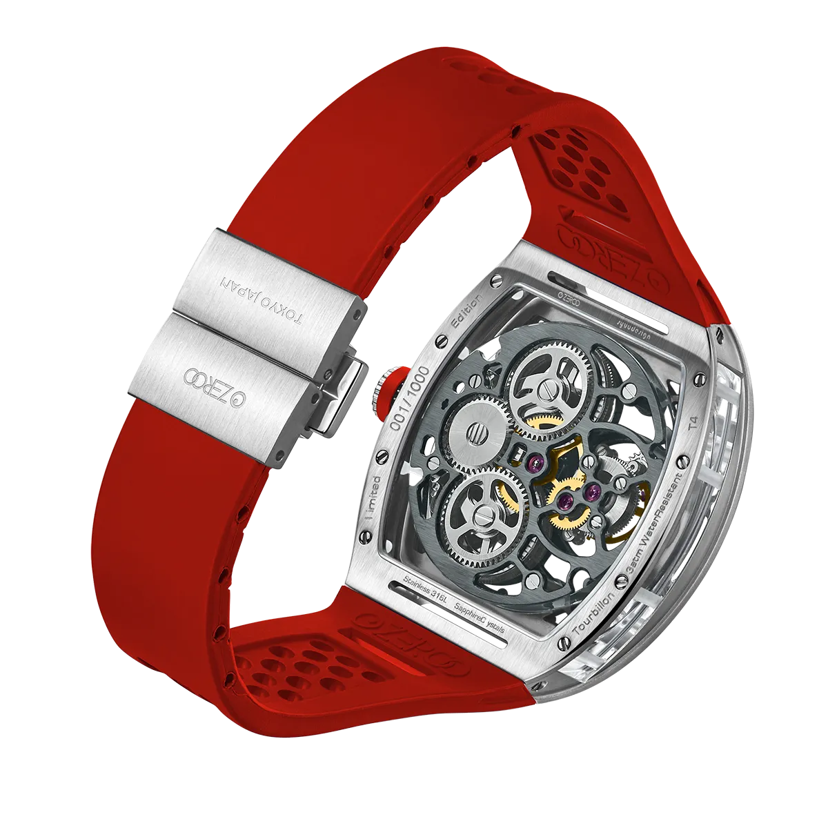 ZEROO T4 THE ARCHER FULL SKELETON TOURBILLONMANUAL TOURBILLON WATCH FOR GENTS - ZT004SRD