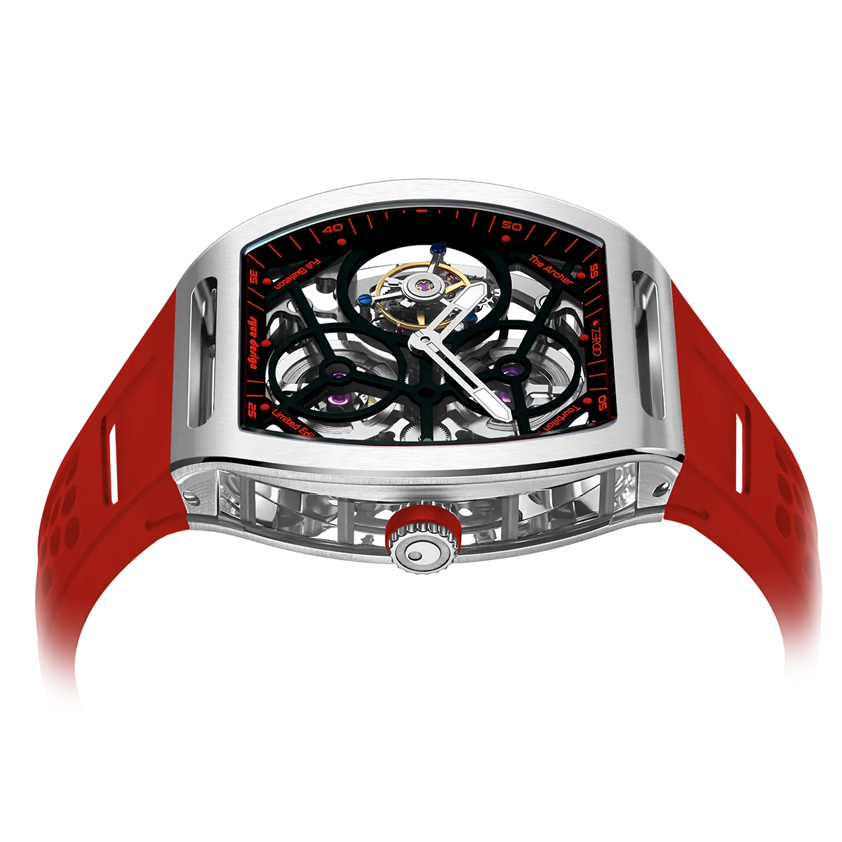 ZEROO T4 THE ARCHER FULL SKELETON TOURBILLONMANUAL TOURBILLON WATCH FOR GENTS - ZT004SRD
