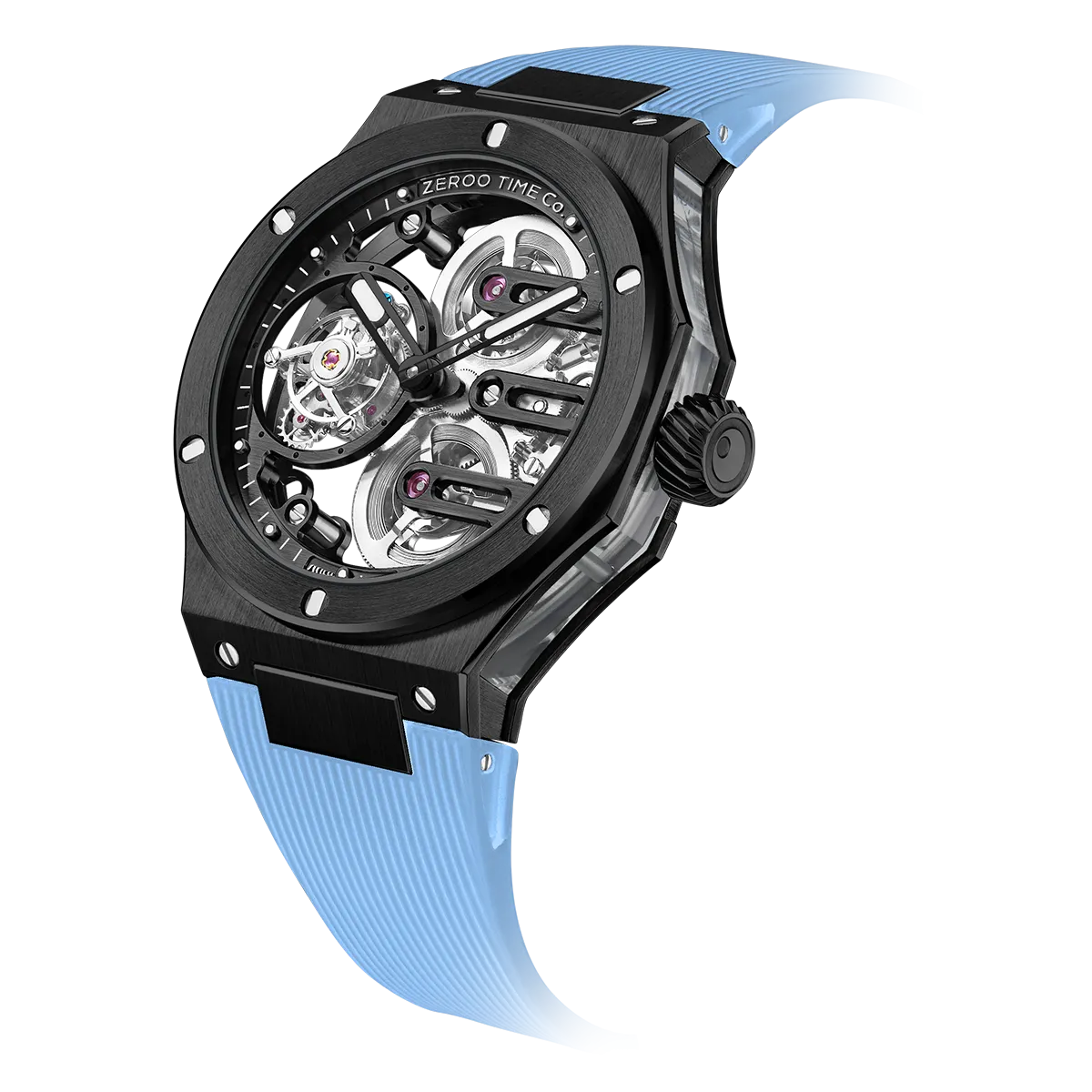 ZEROO T8 THE ORION FULL SKELETON TOURBILLONMANUAL TOURBILLON WATCH FOR GENTS - ZT008BBLB