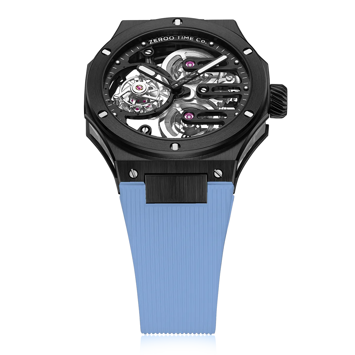 ZEROO T8 THE ORION FULL SKELETON TOURBILLONMANUAL TOURBILLON WATCH FOR GENTS - ZT008BBLB