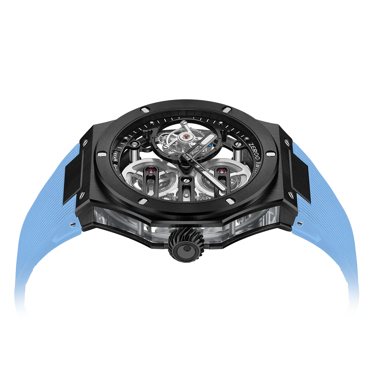 ZEROO T8 THE ORION FULL SKELETON TOURBILLONMANUAL TOURBILLON WATCH FOR GENTS - ZT008BBLB