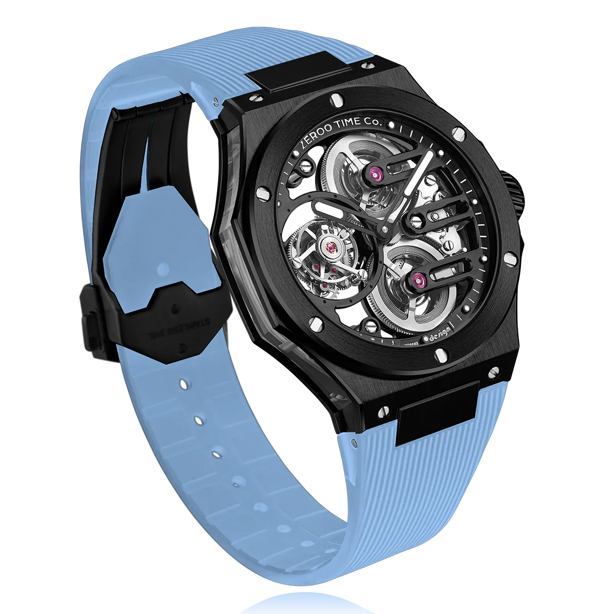 ZEROO T8 THE ORION FULL SKELETON TOURBILLONMANUAL TOURBILLON WATCH FOR GENTS - ZT008BBLB